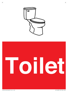 Toilet Sign Dementia Friendly Red